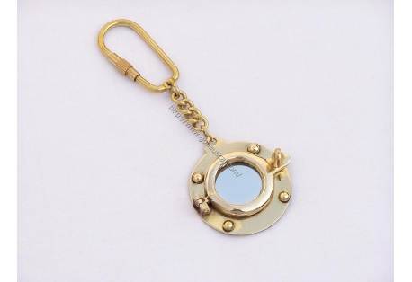 Porthole mirror key chain