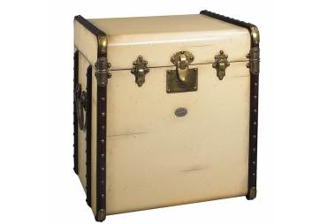 Stateroom Trunk End Table, Ivory