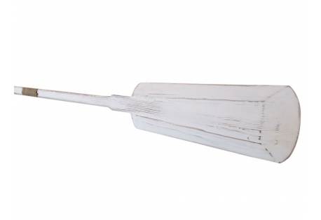 Wooden Rustic Whitewashed Marblehead Squared Decorative Rowing Boat Oar 62" with Hooks