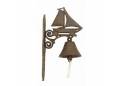 Iron Rustic Sailboat And Bell 13"