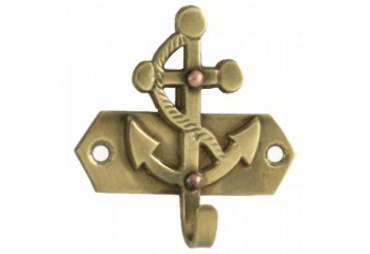 Solid Brass Anchor Key Hook 3"