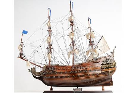 French Navy Gunship Wooden Ship Model 