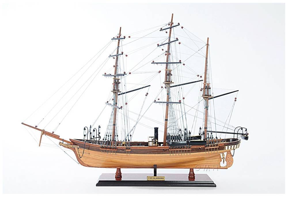 CSS Alabama Handcradted Wooden Tall Ship Model