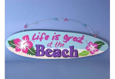 Wooden Surfboard Life is Good Sign 18"
