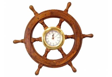 Ship Wheel Clock 18"