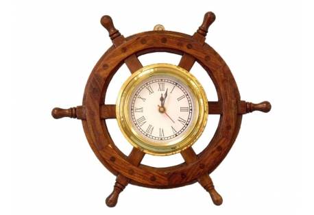 Ship Wheel Clock 12"