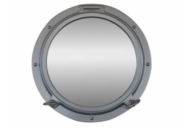 Decorative Silver Porthole Mirror 15"