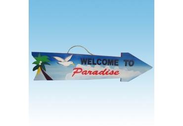 Welcome to Paradise Arrow Sign 39"