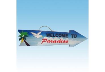 Welcome to Paradise Arrow Sign 39"