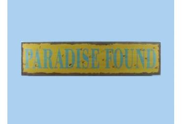 Wooden Paradise Found Beach Life Sign 24"