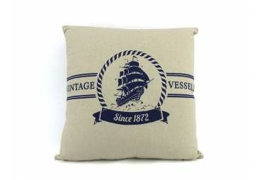 Tall Ship Decorative Nautical Throw Pillow 16"