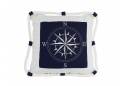 Compass With Nautical Rope Decorative Throw Pillow 16"