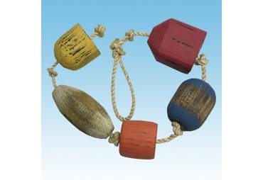 Wooden Buoys on a Rope 37"