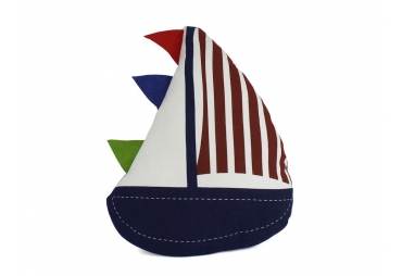 Flag Hoisted Sailboat Nautical Decorative Throw Pillow 17"