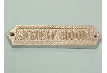 Chrome Screw Room Sign 6"