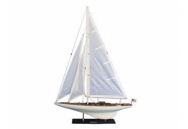 Wooden Intrepid Sailboat Model  Decoration 35"