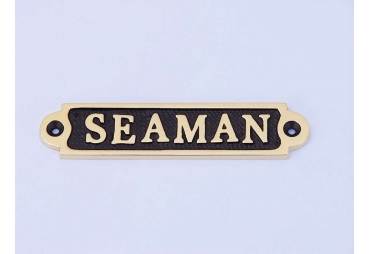 Solid Brass/Black Seaman Sign 4"