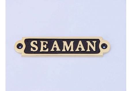 Solid Brass/Black Seaman Sign 4"
