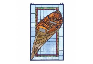 Row Boat Stained Glass Window