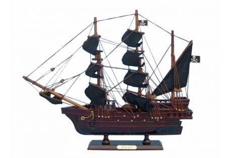 Wooden Edward England's Pearl Model Pirate Ship 14"