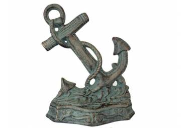 Seaworn Bronze Cast Iron Anchor Door Stopper 8"