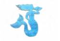 Wooden Rustic Light Blue Wall Mounted Mermaid Decoration 25"