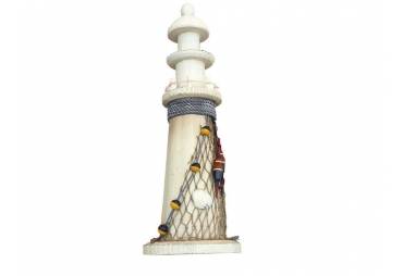 Wooden Shell Netted Lighthouse 12"