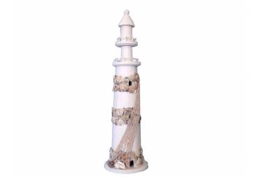 Wooden Sea Shells Lighthouse 23"
