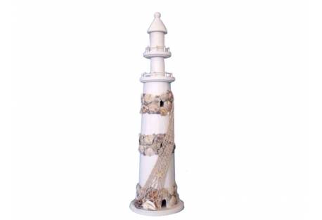 Wooden Sea Shells Lighthouse 23"