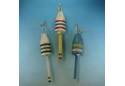 Wooden Rustic Striped Buoys 16" - Set of 3