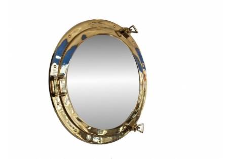 Brass Ship's Porthole Mirror 20" Decoration 