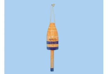Wooden Orange Lobster Buoy w/ Rope 14"