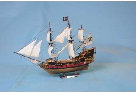 Black Bart's Royal Fortune Model Pirate Ship,  White Sails