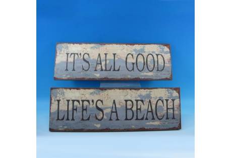 Wooden Weathered Nautical Signs 20" - Set of 2