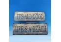 Wooden Weathered Nautical Signs 20" - Set of 2