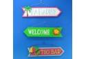 Wooden Paradise Welcome Tiki Arrow Signs 16" - Set of 3