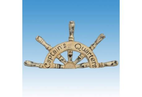 Wooden Captain's Quarters Ship Wheel Plaque 19"
