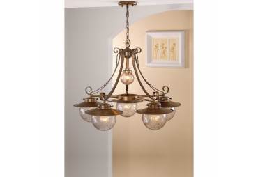 Rustik Aranha Six Light Chandelier 