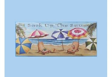 Wooden Soak up the Sun Nautical Wall Plaque 16"