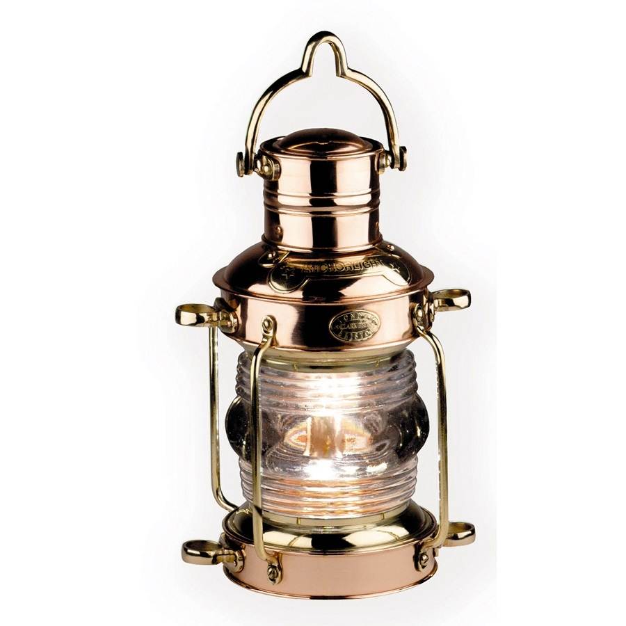 Brass & Copper Anchor Oil Lamp Nautical Maritime Ship Lantern Boat Light  Solid