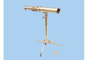 Floor Standing Brass Telescope on Stand 17"