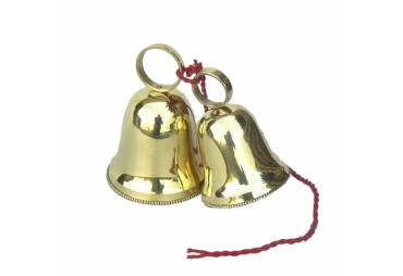 Set of 2 - Solid Brass Christmas Bells 6"