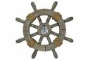 Decorative Rustic Ship Wheel With Sailboat 12"
