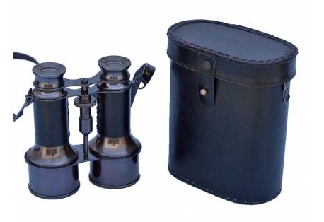 Commanders Oil-Rubbed Bronze With Leather Binoculars with Leather case 6"
