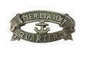 Antique Solid Brass Mermaid's Quarters Sign 16"