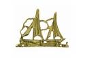 Solid Brass Dual Sailboat Key Rack 5"