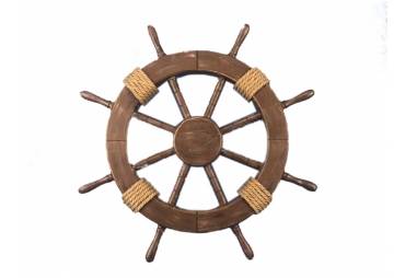 Wood Rustic  Finish Decorative Ship Wheel