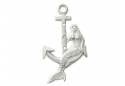 Whitewashed Cast Iron Mermaid Anchor 9"