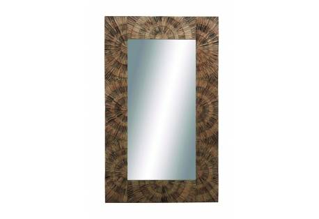 Artistically Designed Wooden Wall Mirror  