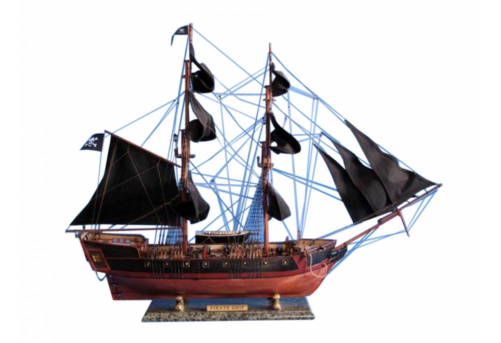 Caribbean Pirate Ship Wooden Model for Decoration